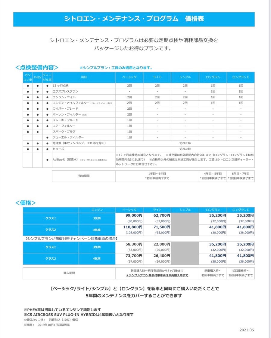 メンテナンスプログラムをご紹介させていただきます！